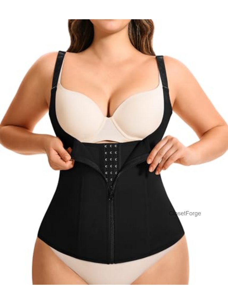 U-Type Underbust Corset Waist Trainer Cincher Steel Boned Body Shaper Vest With